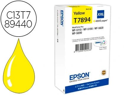 Epson Ink-jet epson t7894xxl wf-5110 / 5190 / 5620 / 5690 amarillo alta capacidad