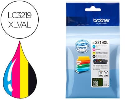 Brother Ink-jet brother lc3219xlval multipack 4 colores negro / amarillo / cian / magenta alta capacidad 3000 pag negro