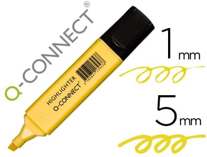 Q-connect Rotulador q-connect fluorescente pastel amarillo punta biselada