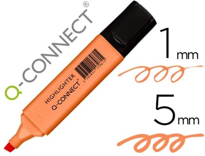 Q-connect Rotulador q-connect fluorescente pastel naranja punta biselada