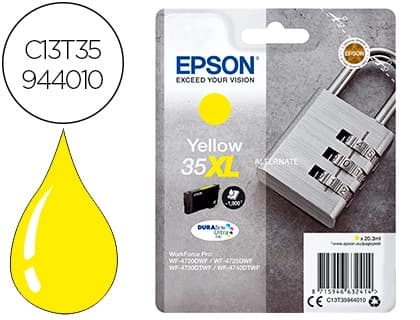 Epson Ink-jet epson 35xl t3594 pro wf-4720dwf / 4725dwf / 4730dtwf / 4740dtwf amarillo alta capacidad 1900 paginas