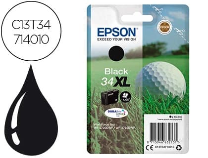 Epson Ink-jet epson work force pro wf-3720dwf/3725dwf negro 34xl durabrite ultra ink 1100 paginas