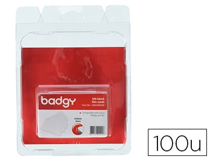 Badgy Tarjeta pvc para impresora badgy grosor 0,50 mm pack de 100 unidades