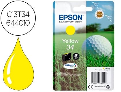 Epson Ink-jet epson 34 workforce pro wf-3720 / wf-3720dwf / wf-3725dwf amarillo 300 paginas