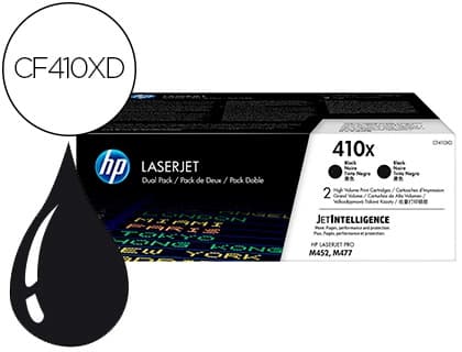 Hp Toner hp laserjet pro 410x m452 m477 negro pack de 2 unidades 6500 paginas