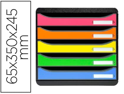 Exacompta Fichero cajones sobremesa exacompta big-box plus classic iderama arlequin 5 cajones multicolores
