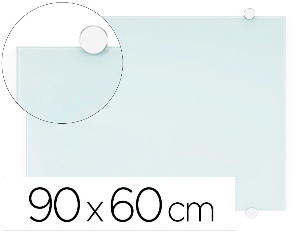 Q-connect Pizarra blanca q-connect cristal magnetica marco aluminio 90x60 cm