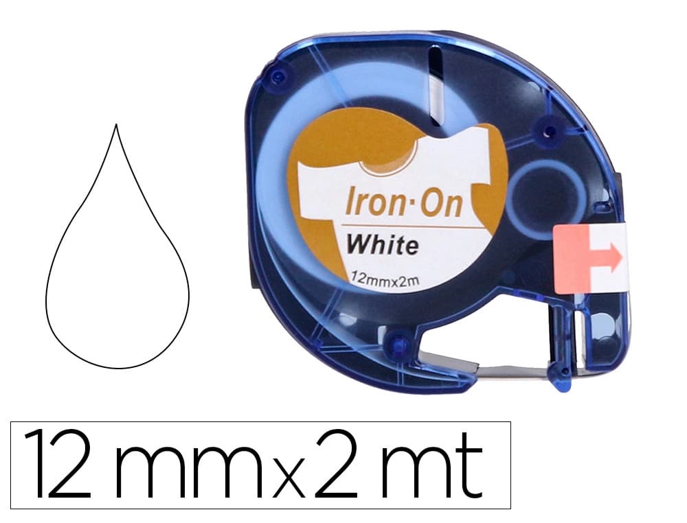 Q-connect Cinta q-connect 12 mm x 2 m negro-blanco para ropa para maquina letratag