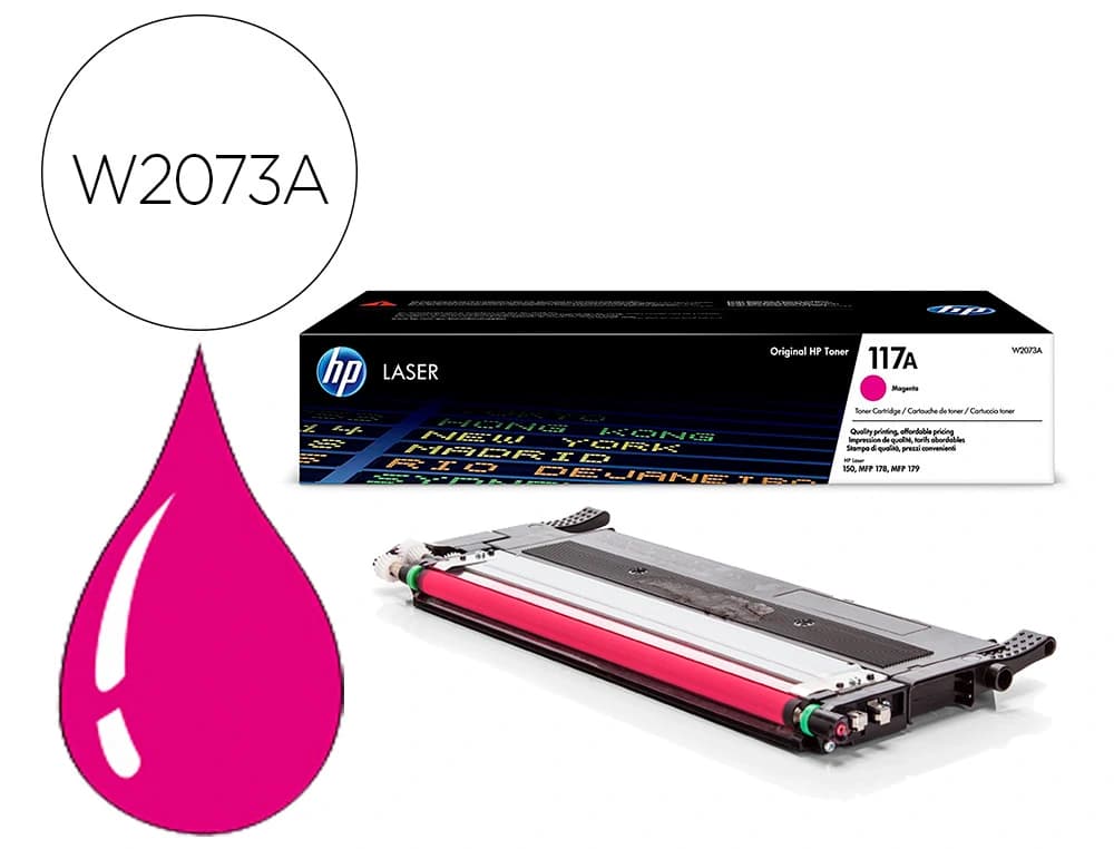 Hp Toner hp 117a laser color 150a / 150nw / 178nw / 178nwg / 179fnw magenta 700 paginas