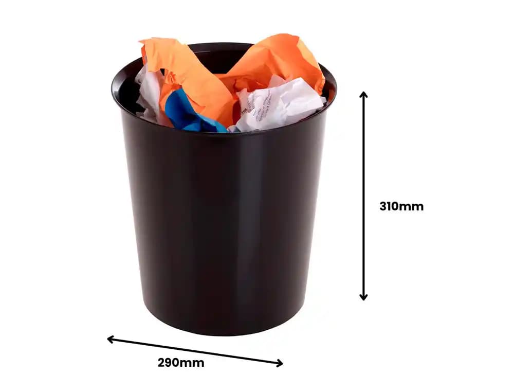 Archivo 2000 Papelera plastico archivo 2000 color negro capacidad 18 litros con opcion aro sujetabolsa 290x310 mm