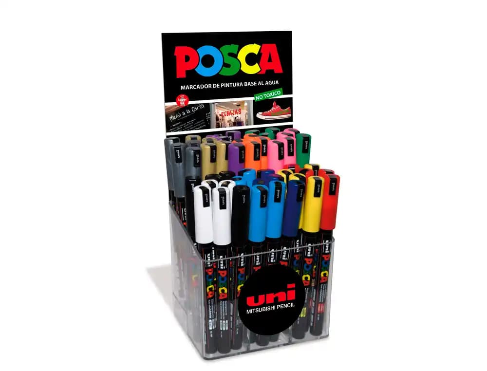 Uniball Rotulador uni-ball posca pc1mr pintura base al agua 0,7 mm expositor 48 unidades colores surtidos