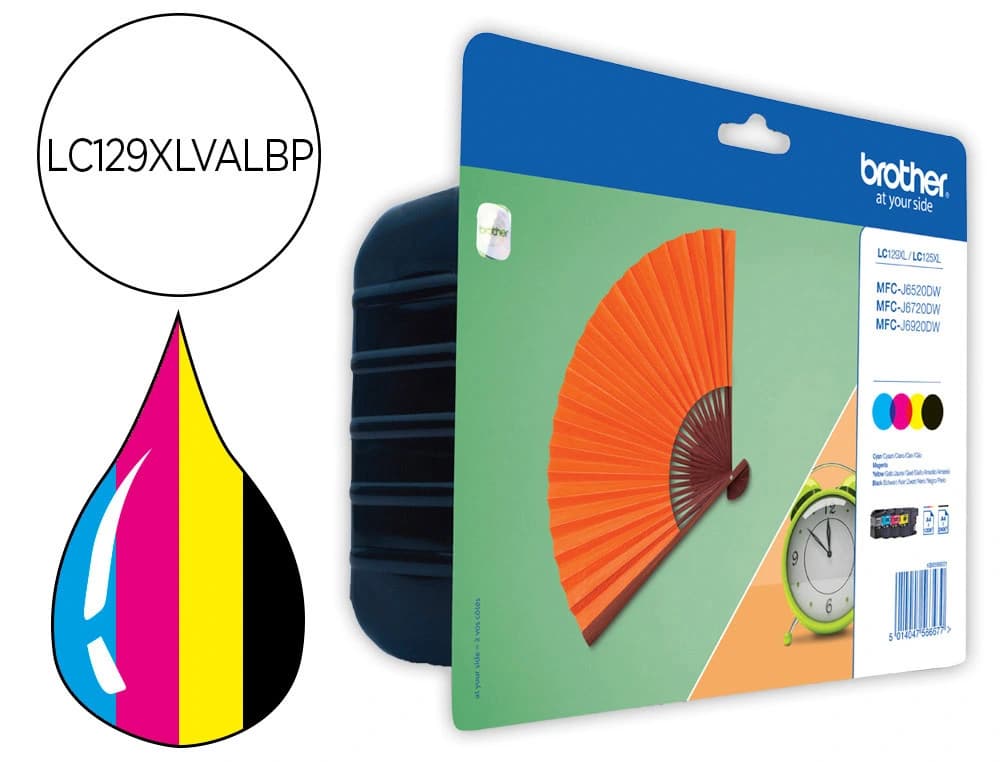 Brother Ink-jet brother lc-129xl mfc-j6520dw/ mfc-j6720dw / mfc-j6920dw pack negro amarillo magenta cian 1200