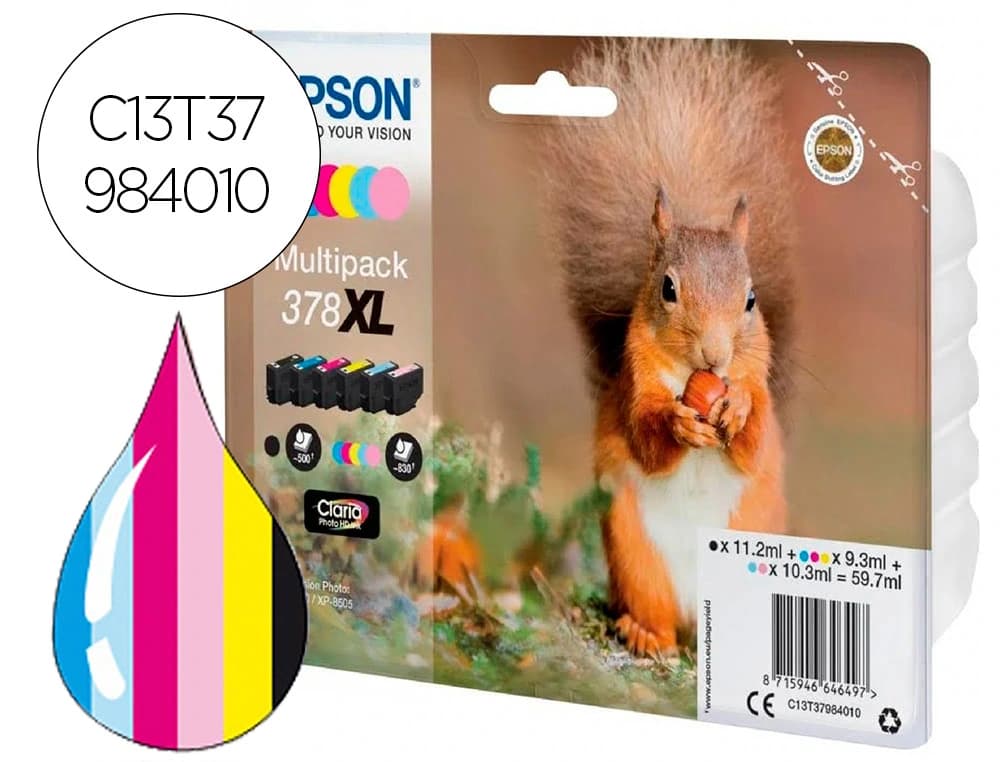 Epson Ink-jet epson 378 xl expression home xp-8605 / 15000 / 8500 negro amarillo cian magenta cian claro