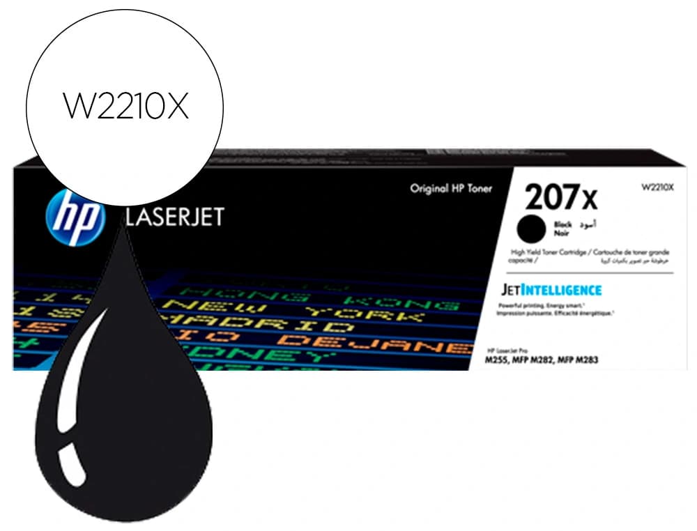 Hp Toner hp 207x color laserjet pro m282nw / m283fdn / m283fdw negro 3.150 paginas