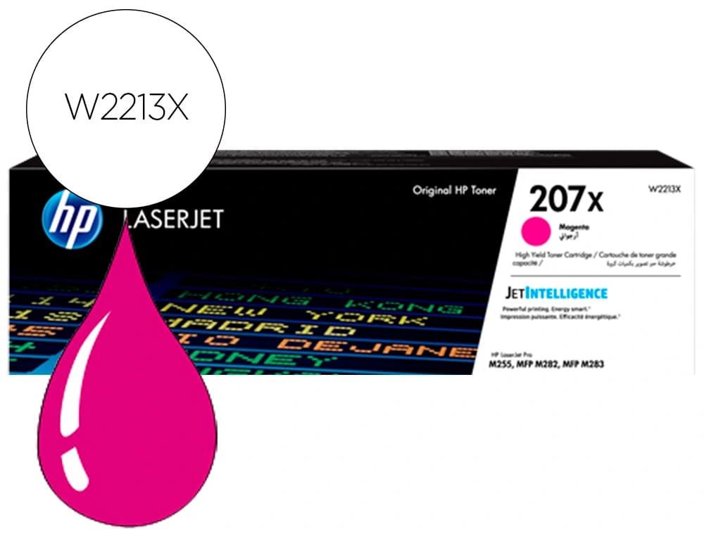 Hp Toner hp 207x color laserjet pro m282nw / m283fdn / m283fdw magenta 2.450 paginas