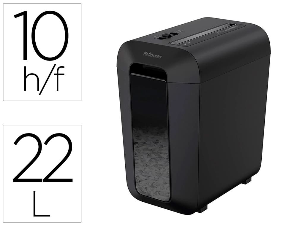 Fellowes Destructora de documentos fellowes lx-65 capacidad de corte 10 hojas p4 destruye grapas clips y tarjetas