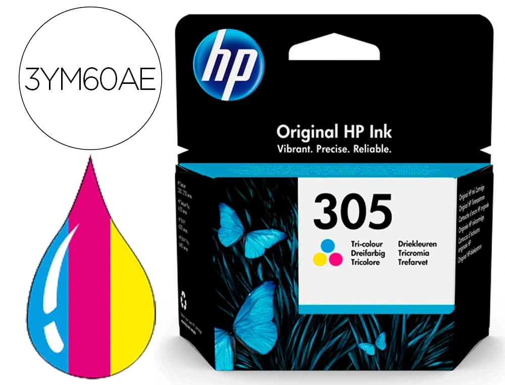 Hp Ink-jet hp 305 deskjet 1210 / 1212 / 1255 / 2732 / 2752 / 4155 / 4158 envy 6020 / 6052 /6055 / 6420 tricolor 100