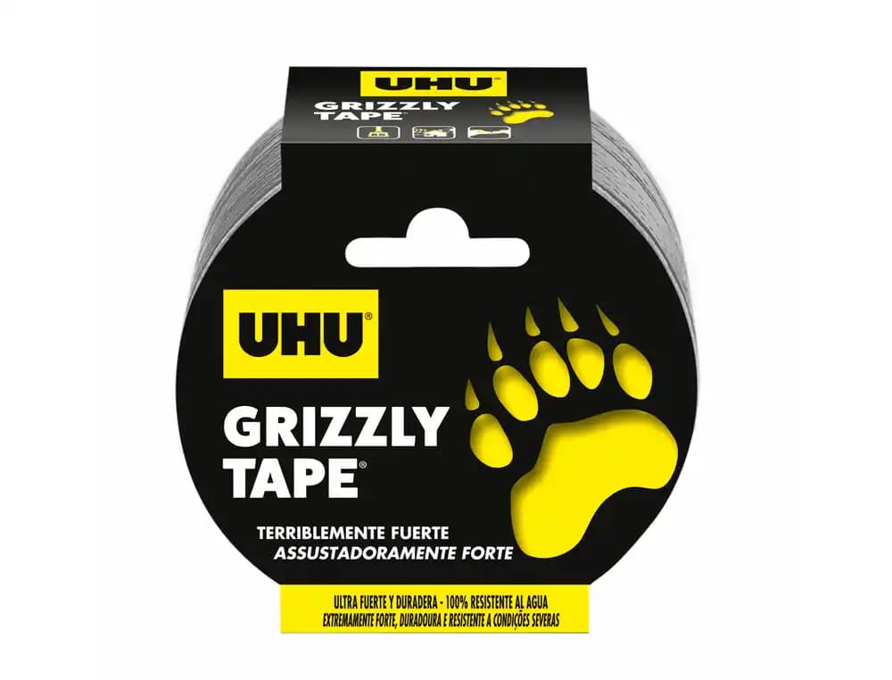 Uhu Cinta adhesiva uhu americana grizzly tape ultrafuerte color plata 10 m x 48 mm
