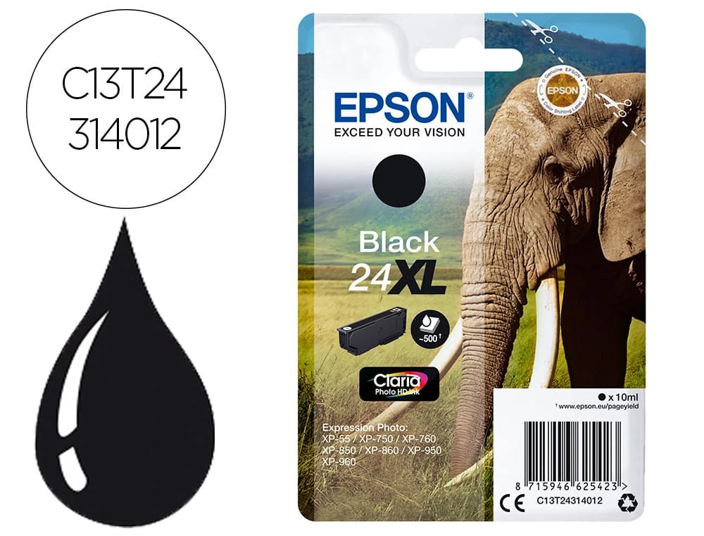 Epson Ink-jet epson claria photo hd ink negro 24xl expression photo xp-760/950