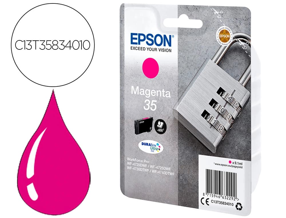 Epson Ink-jet epson singlepack magenta 35 durabrite ultra ink