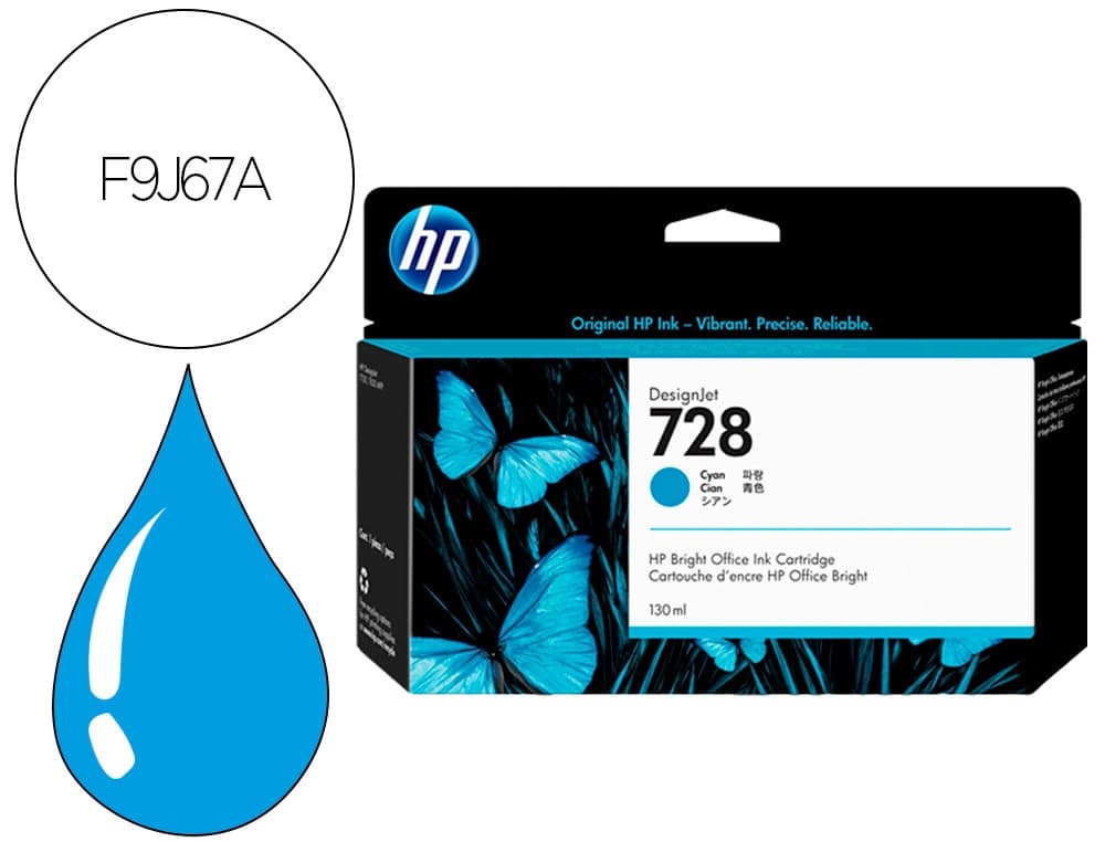 Hp Ink-jet hp designjet t730 cian n 728/1000 paginas