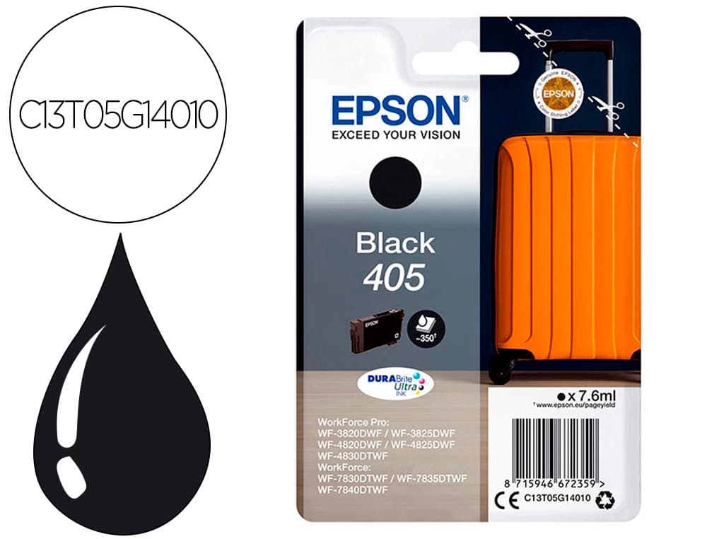 Epson Ink-jet epson 405 wf-3820dwf / wf-4820dwf / wf-7830dtwf / wf-7840dtwf negro