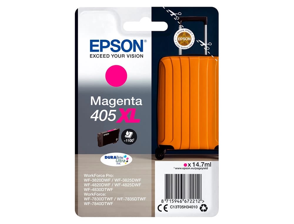 Epson Ink-jet epson 405 xl wf-3820dwf / wf-4820dwf / wf-7830dtwf / wf-7840dtwf alta capacidad magenta