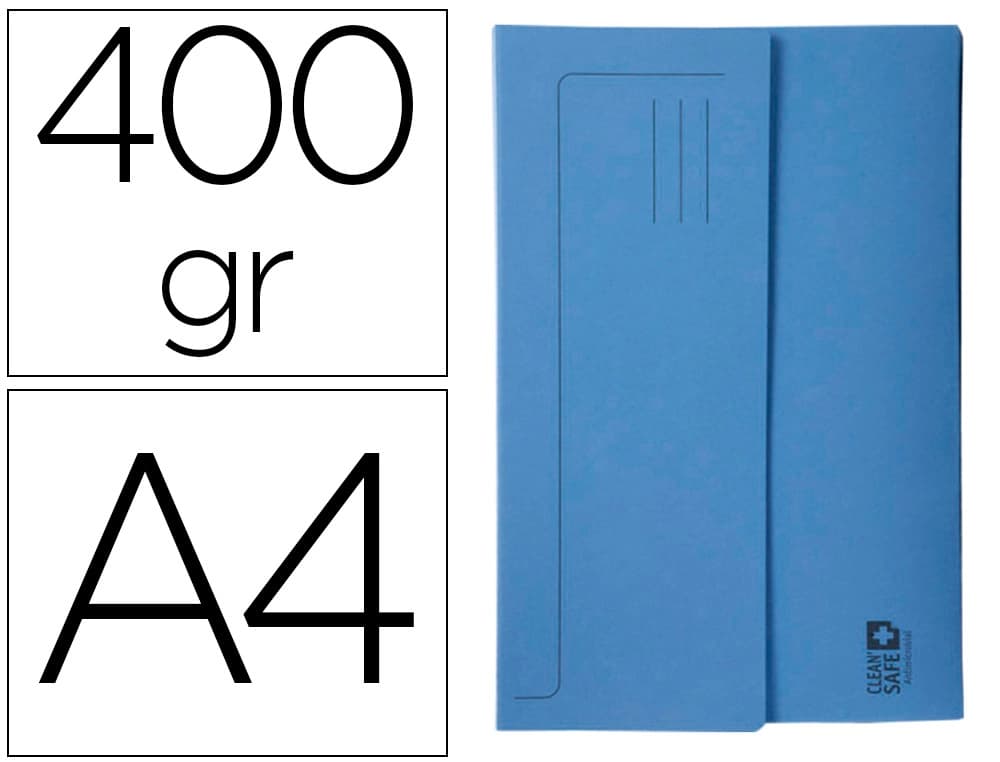 Exacompta Subcarpeta cartulina exacompta clean safe pocket horizontal din a4 con 2 solapas azul 400 g paquete de 5 unidades