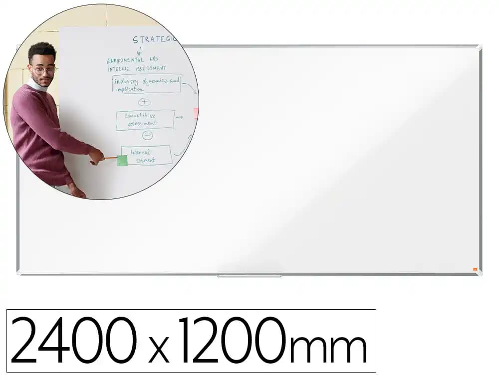 Nobo Pizarra blanca nobo premium plus acero vitrificado magnetica 2400x1200 mm