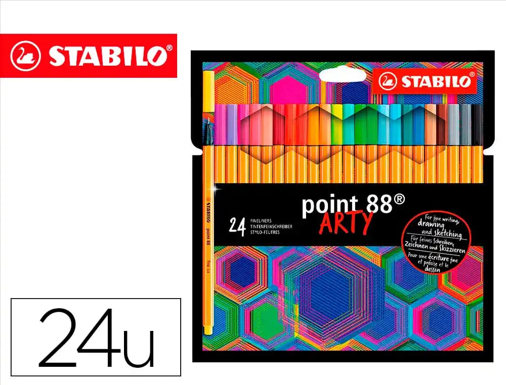 Stabilo Rotulador stabilo point 88 punta de fibra arty line estuche carton de 24 unidades colores surtidos