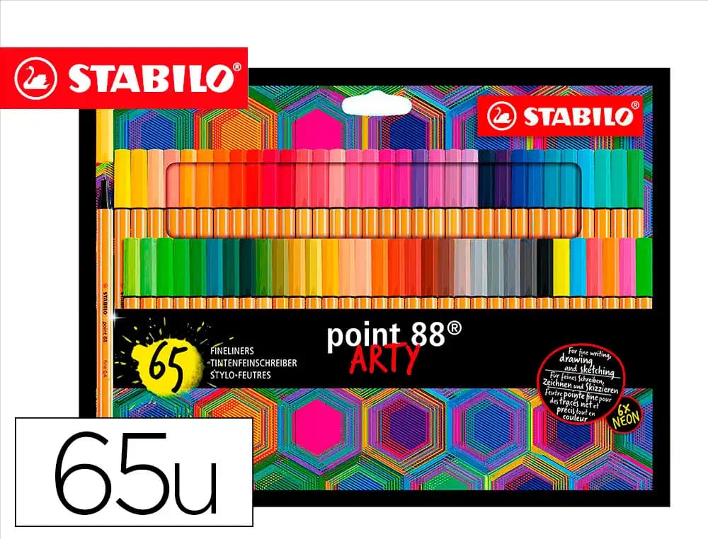 Stabilo Rotulador stabilo point 88 punta de fibra arty line estuche carton de 65 unidades colores surtidos