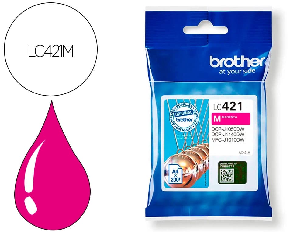 Brother Ink-jet brother lc421m dcp-j1050dw / dcp-j1140dw / mfc-j10 magenta 200 paginas
