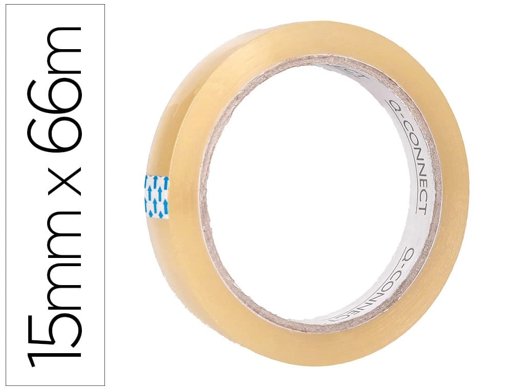 Q-connect Cinta adhesiva q-connect transparente 66 m x 15 mm