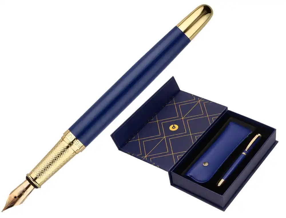 Belius Pluma y estuche belius soiree color art deco azul marino y dorado tinta azul caja de diseño