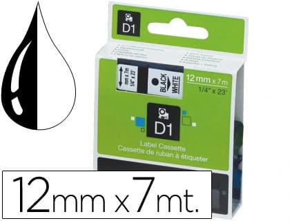 Dymo Cinta dymo 1000 negro-blanco 12mm x 7mt d1