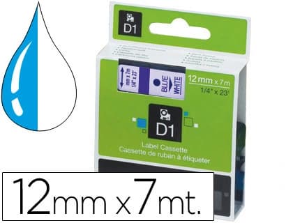 Dymo Cinta dymo 1000 azul-blanco 12mm x 7mt d1
