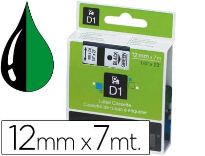 Dymo Cinta dymo 1000 negro-verde 12mm x 7mt d1