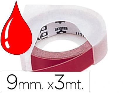 Dymo Cinta dymo 3d 9mm x 3 m roja tradicional