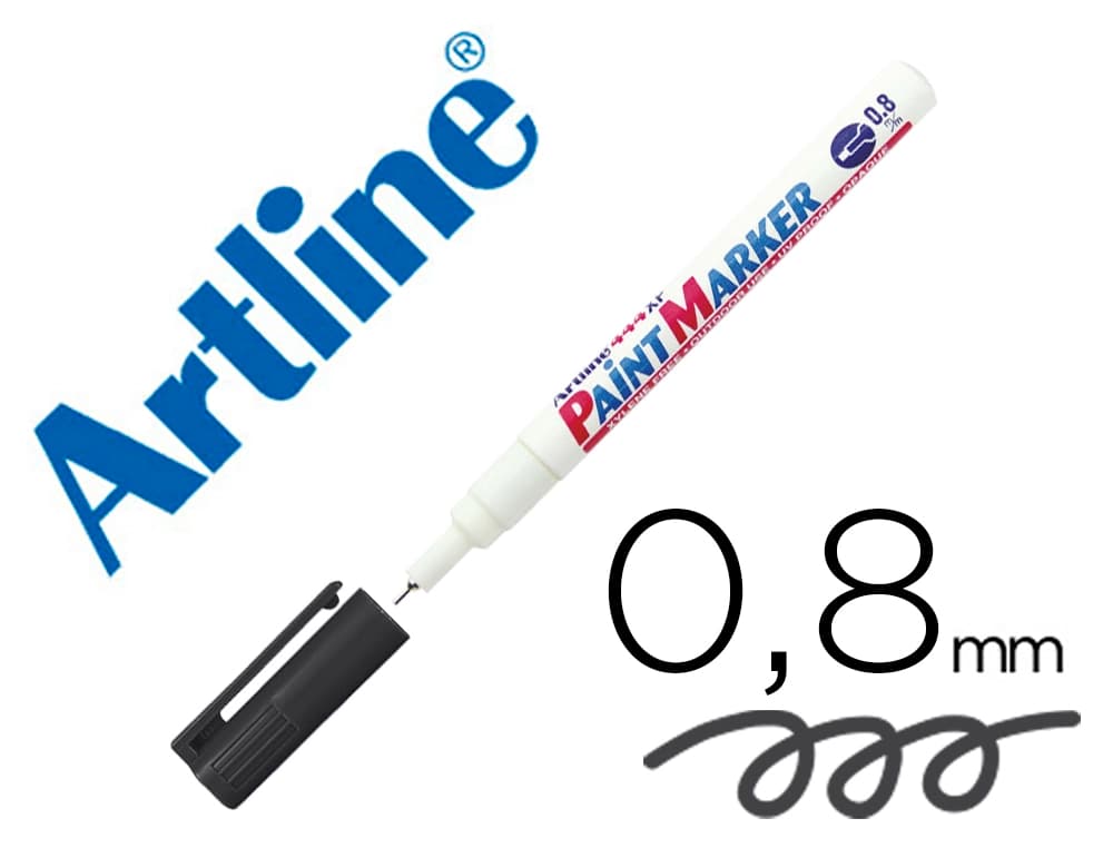 Rotulador artline marcador permanente ek-444 xf negro -punta redonda 0.8 mm -metal caucho y plastico