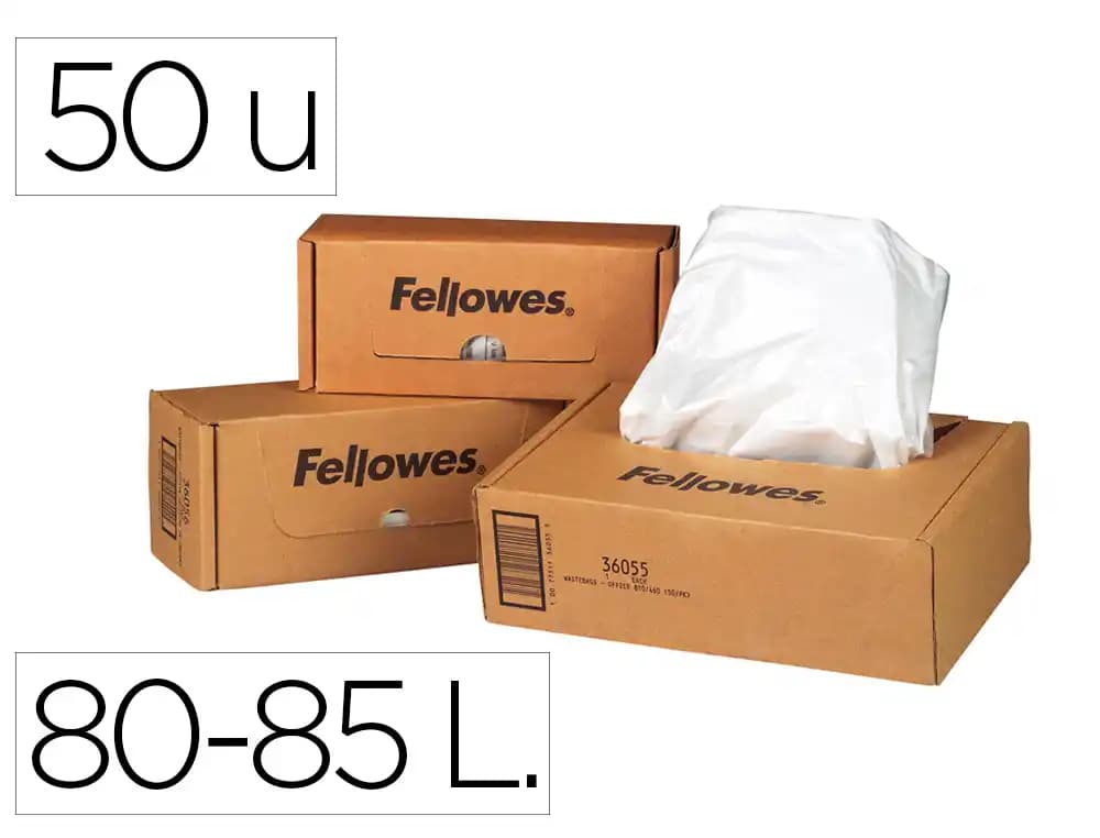Fellowes Bolsa de residuos fellowes para destructora de documentoscaja con 50 und. para ps380 380cc/420/420cc/480cc