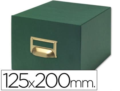 Liderpapel Fichero fichas tela verde 1000 fichas n.4 tamaño 125x200 mm