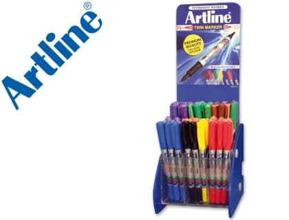 Artline Rotulador artline marcador permanente ek-041t doble punta 0,4 y 1 mm expositor de 72 unidades colores surtidos