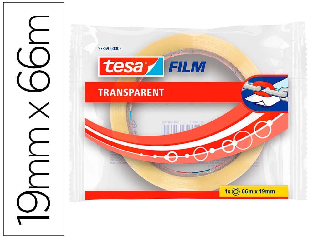 Tesa Cinta adhesiva tesa transparente 66 m x 19 mm