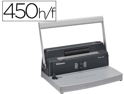 Fellowes Encuadernadora para espiral fellowes metal 50r perfora 12 hojas formato a4 paso 5:1 encuaderna 450 hojas 80 gr