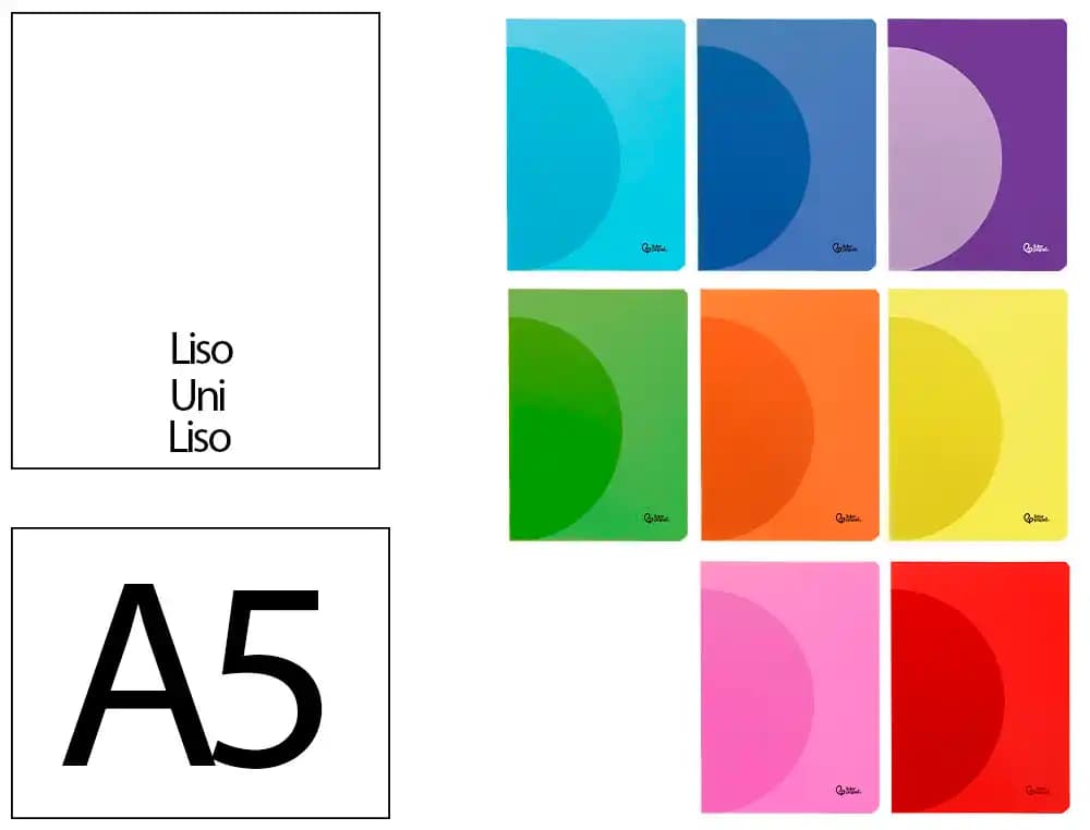 Liderpapel Libreta liderpapel 360 tapa de plastico a5 48 hojas 90gr lisa sin margen colores surtidos