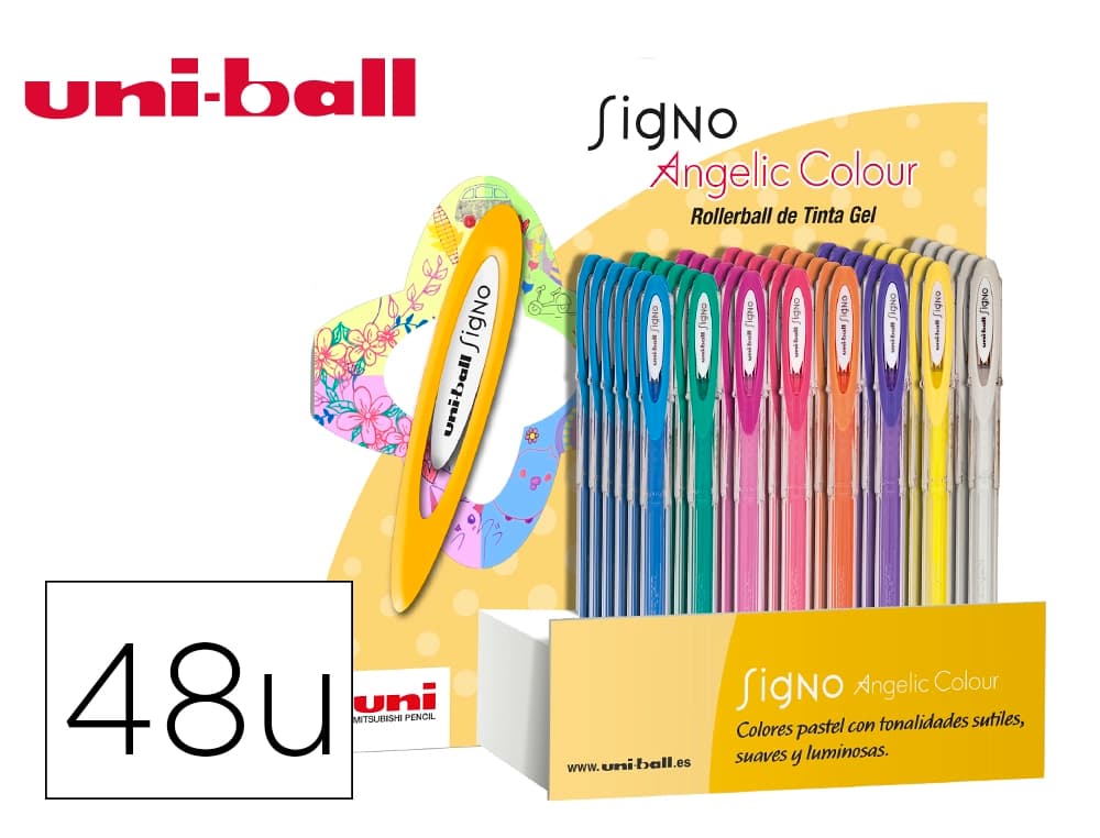 Uniball Boligrafo uni ball um-120 signo 0,7 mm tinta gel expositor de 48 colores pastel