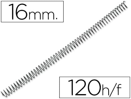 Q-connect Espiral metalico q-connect 56 4:1 16mm 1,2mm caja de 100 unidades