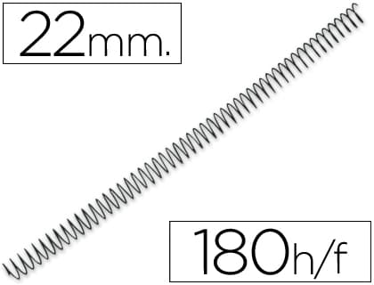 Q-connect Espiral metalico q-connect 56 4:1 22mm 1,2mm caja de 100 unidades