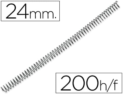 Q-connect Espiral metalico q-connect 56 4:1 24mm 1,2mm caja de 100 unidades