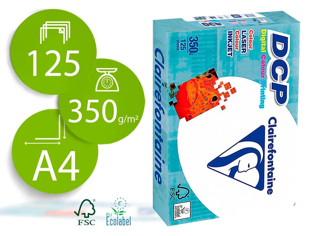 Clairefontaine Papel fotocopiadora clairefontaine din a4 350 gramos paquete de 125 hojas